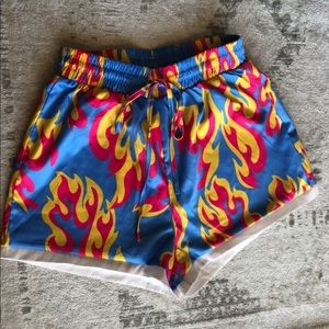 SHEIN flame print shorts